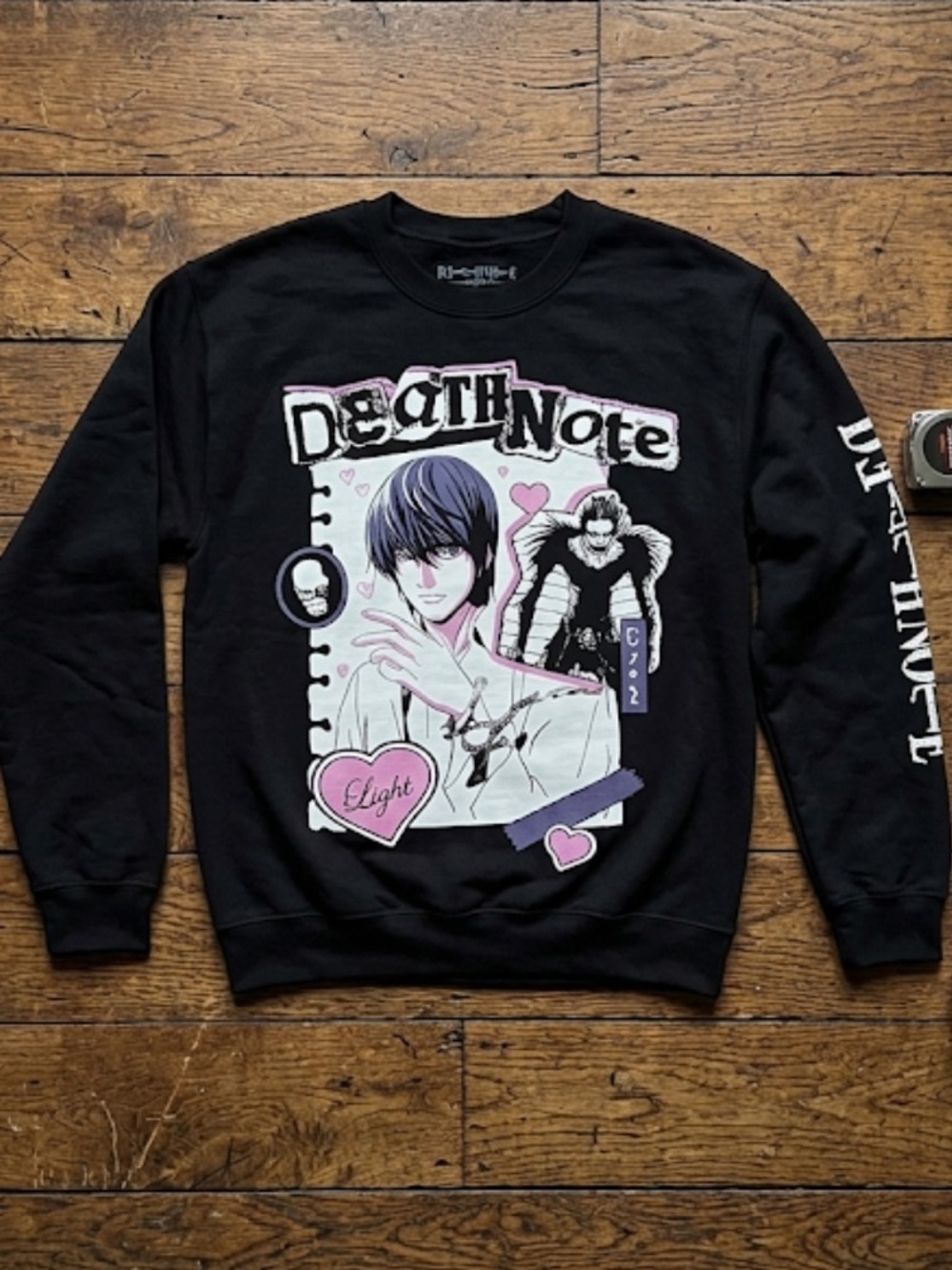 Death Note Black Graphic Crewneck Sweatshirt small/XS